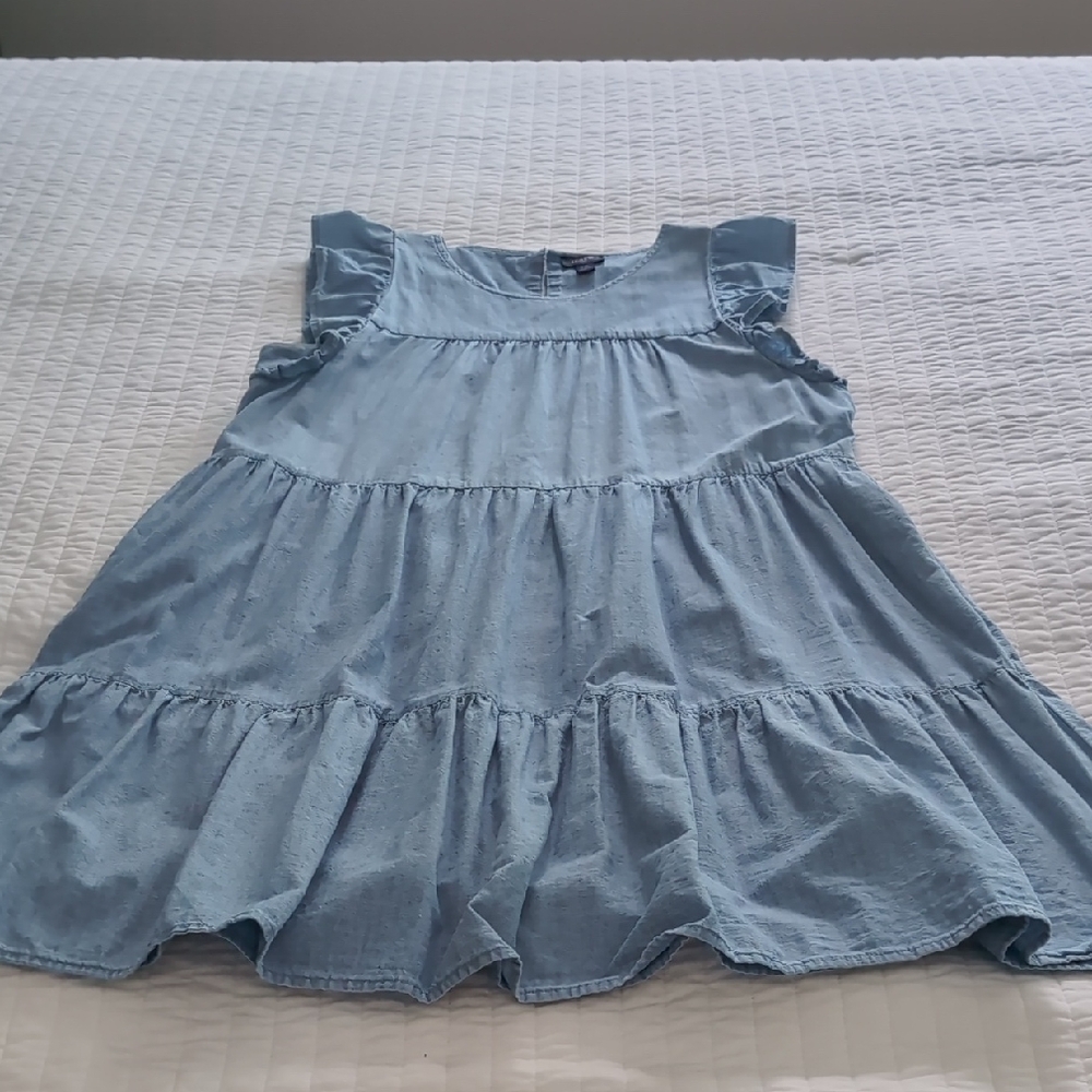 J. Crew Light Blue Ruffle Dress